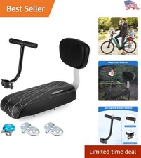 Comodo Seggiolino Bici Nero per Bambini - Include Schienale, Braccioli e Poggiapiedi