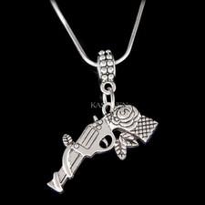 Guns N Roses GNR Hard Rock Heavy Metal Portachiavi Pistol Charm Collana
