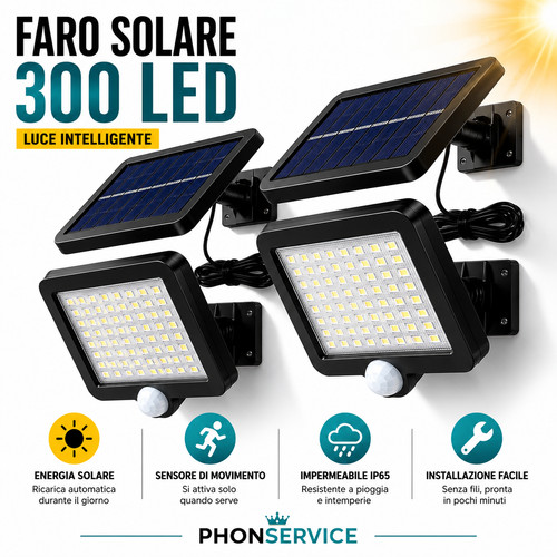 Faro solare led con sensore - faro,