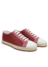 Autentiche sneakers Bottega Veneta da donna in pelle rosa, US 5,5. EU 36