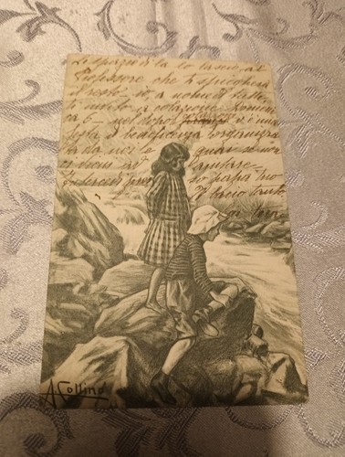 Cartolina illustrata firmata - cartolina,