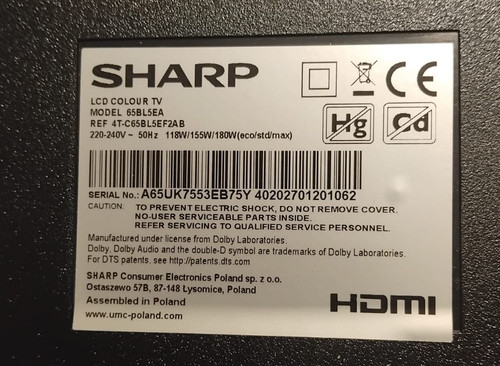Ricambi sharp 65bl5ea - ricambi,