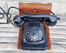 Telefono a Disco  in Bachelite Nera Siemens OLAP Milano con relativa mensola