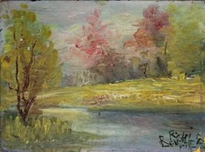 paesaggio di primavera olio su