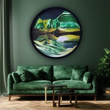 24" Moving Sand Art, quadri artistici 3D profondi 24L" x 24W", verde 