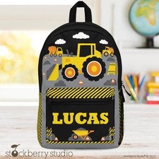 Zaino Costruzione Nome Personalizzato Bambini Ritorno A Scuola Dumper Personalizzato