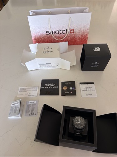 Omega swatch nero snoopy - x,