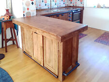 Cucina ESSEN stile INDUSTRIAL 280x80xh92cm + Isola 160x80xh92cm legno SU MISURA