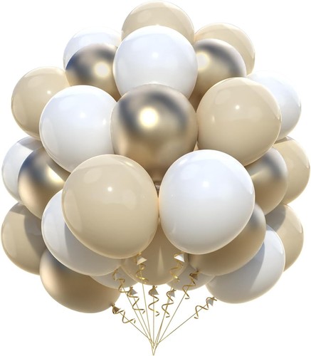 Palloncini bianchi oro 52 - bianchi, oro,
