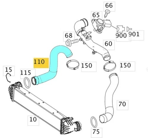 Tubo turbo per mercedes - tubo,