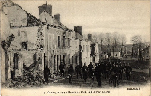 Cpa militaire campagne rovine - cpa,