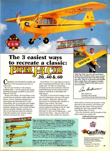 Pubblicità piper cub rc - pubblicità,
