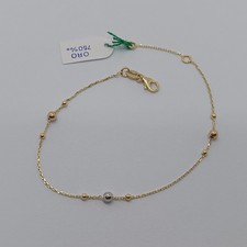 BRACCIALE DONNA A MAGLIA CON SFERE ORO GIALLO ,BIANCO E ROSA 18KT 1,1 GR. (8129)