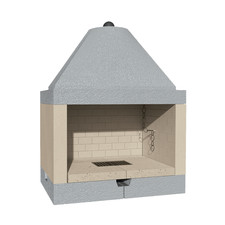 Camino Legna Prefabbricato Refrattario Focolare Aperto QR110 Riscaldamento