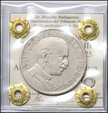 Regno d'italia Vittorio Emanuele Buono 2 Lire 1925 Asse spostato errore conio