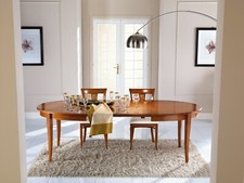 TAVOLO LEGNO MASSELLO OVALE ALLUNGABILE A 250X110