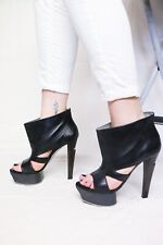 Costume National tronchetti ankle boots open toe pelle pumps tacco 13 plateau