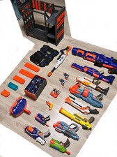 Collezione Nerf + 6 caricatori + colpi + gilet + porta Nerf (vendibili Singoli)