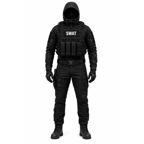 Costume cosplay nero swat - nero,