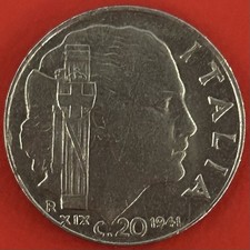 Moneta ( 1941 ) ITALIA 20