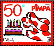 Italia 2025 Rivista Pimpa,Canelino,Fumetto,Torta,Candele,Animazione,MNH