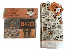 Disney Topolino Tema Halloween Confezione 2 Asciugamani Cucina e 4 Spugne