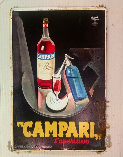 Insegna metallo campari - insegna, in