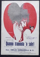 Spartiti - S. Gambardella - Quando tramonta 'o sole - Canto e piano - ed. 1914