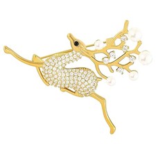  Christmas Accessory Art Deco Brooch Spilla Da Bavero Perno Dello Zaino Di Cervo