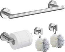 Porta Asciugamani Bagno 4 Pezzi, Accessori Bagno Da Parete, Set Di Accessori Acc