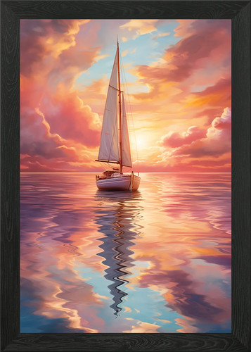 Quadro tramonto barca - barca, a