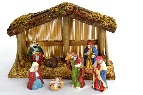 Antico presepe con - antico, statuine