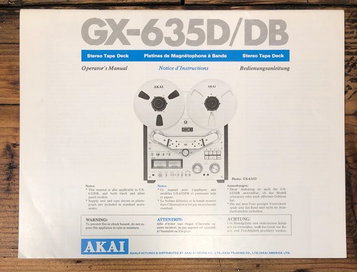 Akai 635d 635db reel - akai, to