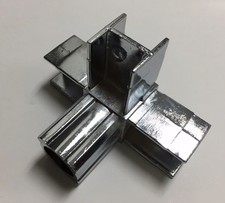 Giunto quadro 4 V cromato mm 25 scaffali arredo fai da te casa bricolage negozio