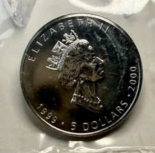 Canada 2000 $5 foglia d'acero