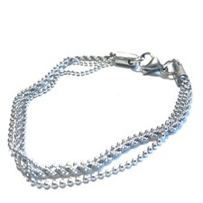 Bracciale catena in acciaio inox da uomo braccialetto a spirale sfere donna