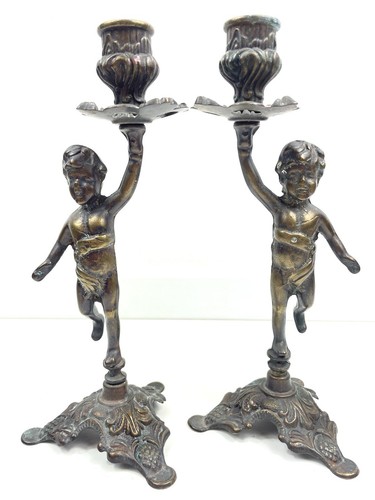 Antique brass candle holder - antique,