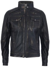 Giacca Biker Vintage Nera In