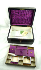 ANTICO GRANDE BAULETTO SCRIGNO PORTA GIOIE GIOIELLI LEGNO PREGIATO ESOTICO 1800