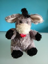 "TRUDI" peluche Asino, colore grigio chiaro, nero e panna , altezza 25 cm.