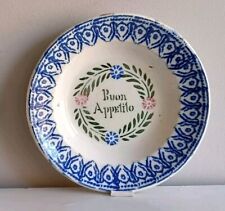 PIATTO CERAMICA VECCHIA MONDOVÌ BUON APPETITO VEDOVA BESIO FIGLI FINE 800 (B)