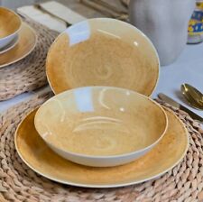 Brandani Servizio Piatti 18 Pz Essential Porcellana Color Ambra