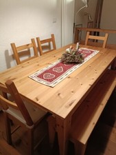 TAVOLO LEGNO IKEA (SERIE NORNAS), ALLUNGABILE CON 4 SEDIE E PANCA, 161x88