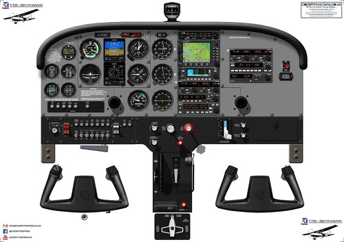Cessna 172 poster cockpit - 172,