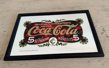 Vintage Quadro a Specchio Coca Cola Delicious and Refreshing Drink Anni 90