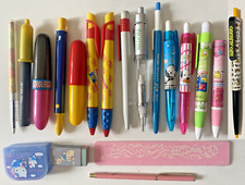 Lotto di 15 penne a sfera pubblicitarie da collezione + righello, gomma e temper