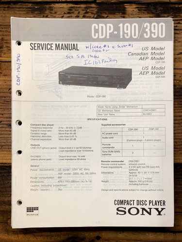 Sony cdp 190 - cdp-390, lettore