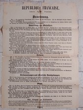 MANIFESTO TEDESCO PRIMA GUERRA WW1 DISPOSIZIONI FRANCIA OCCUPATA  REICH GERMANIA