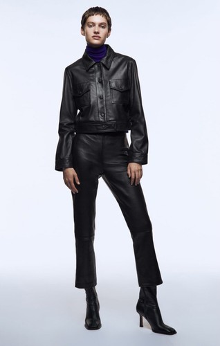 Zara black bootcut leather - zara,