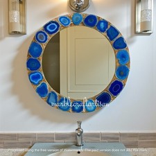 Consolle rotonda agata blu